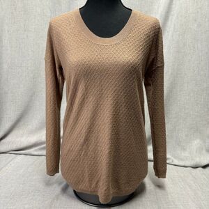 Ann‎ Taylor Knit Sweater Long Sleeve Brown Acrylic Wool Women’s Petite Medium